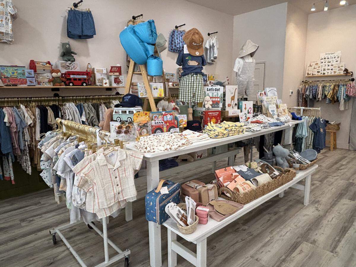 Shop Little Cousins in Atascadero sells organic clothing, swim gear, pajamas and clothing for special occasions on El Camino Real.