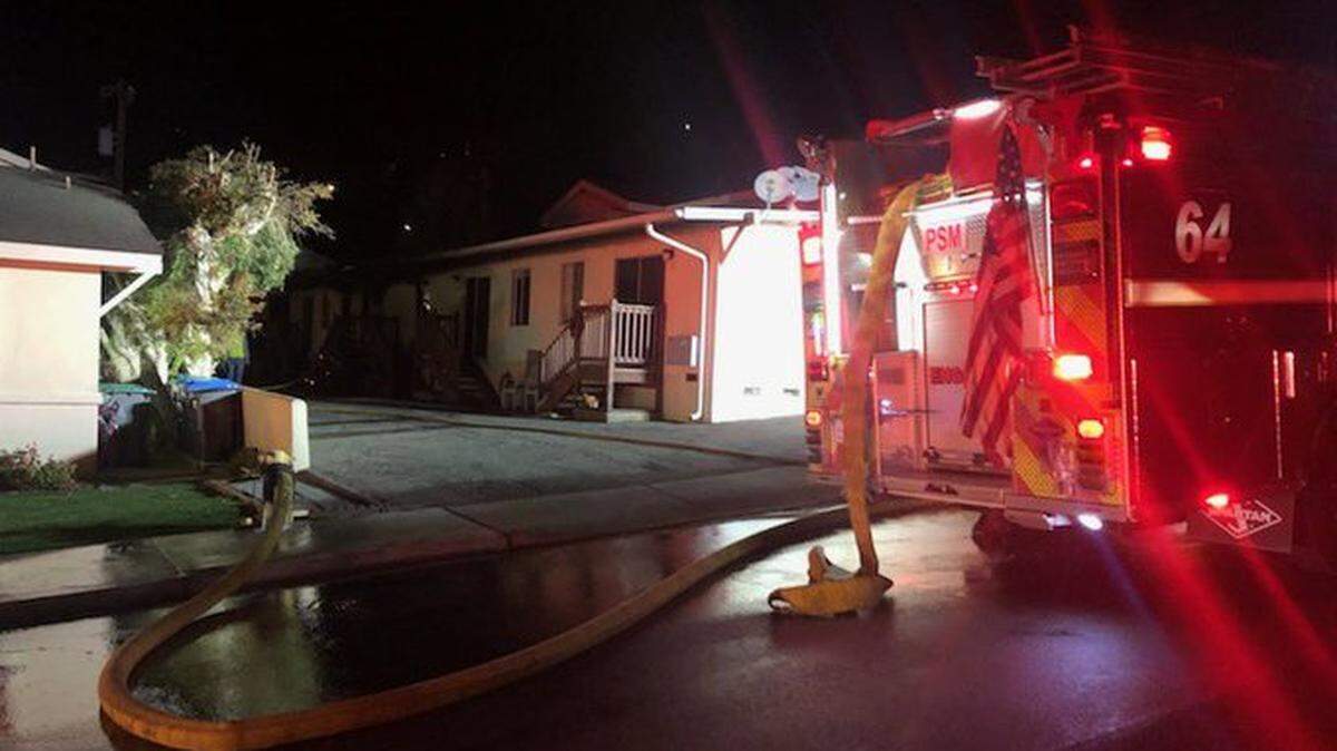 Cal Fire and Five Cities Fire Authority firefighters put out a residential structure fire that displaced six people in the 500 block of Wadsworth Avenue on Tuesday, Feb. 18, 2025.