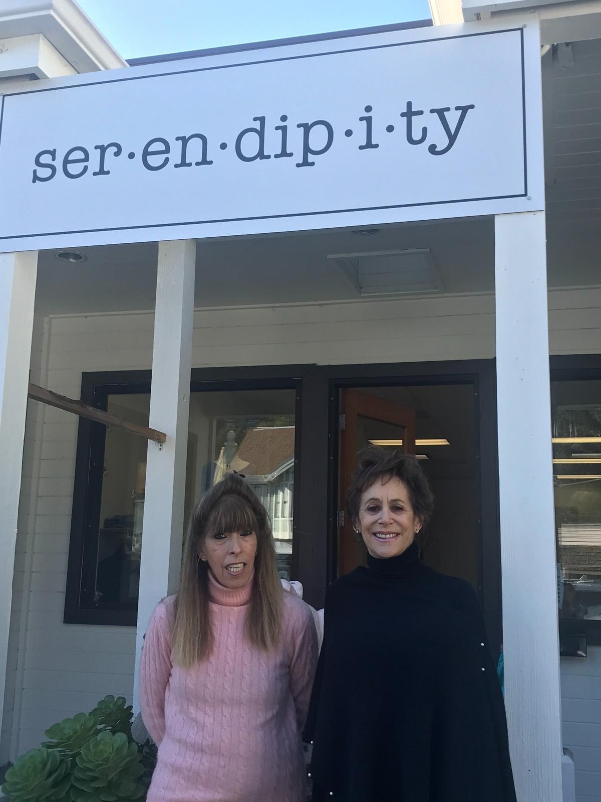 Dianne Greenstein, at left, and her sister Nicki Gould are partners in the new Cambria shop that Gould operates, Serendipity.