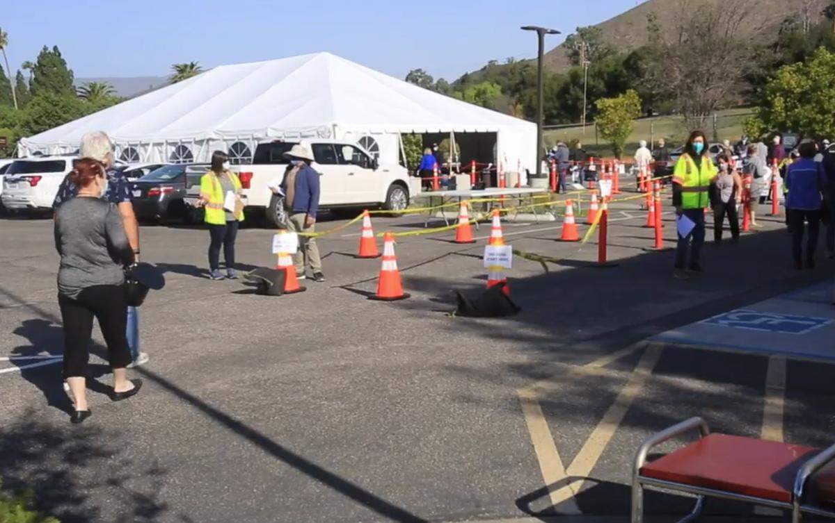 Volunteers are needed to help administer vaccines at the county’s three clinics, like this one in San Luis Obispo.