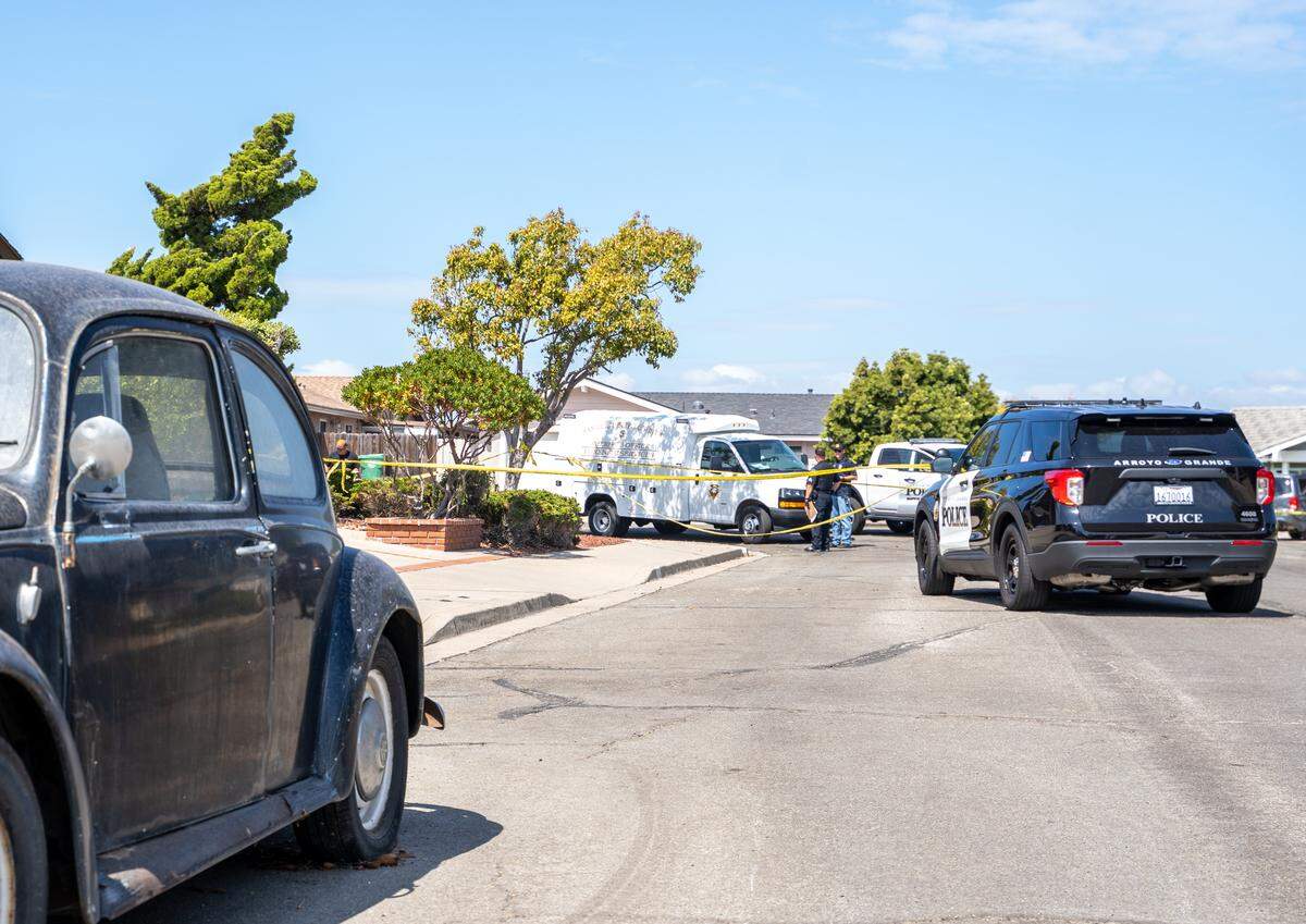 A home on Victoria Way in Arroyo Grande was closed off by police during a homicide investigation on Friday, Sept. 19, 2025. Fritz Galen Schnoor is accused of breaking into the home and stabbing Joseph and Cynthia Giambalvo, killing Cynthia.