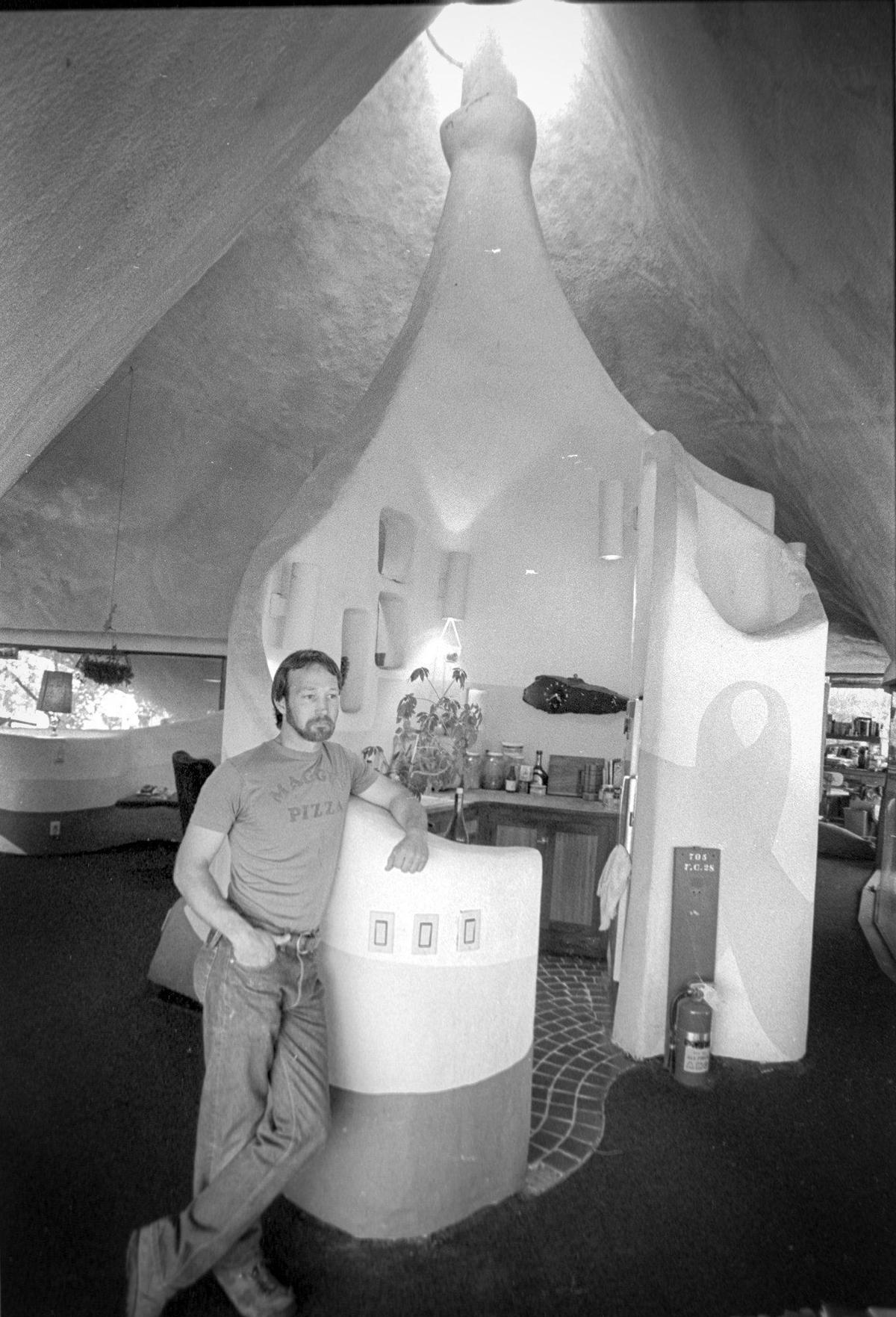 Caretaker Phil Johnson lived in Shell House and called it a quiet refuge in April 1987. Poly Canyon has more than 20 permanent structures. A few once housed caretakers but Cal Poly closed the living program in the area dedicated to architectural experimentation.