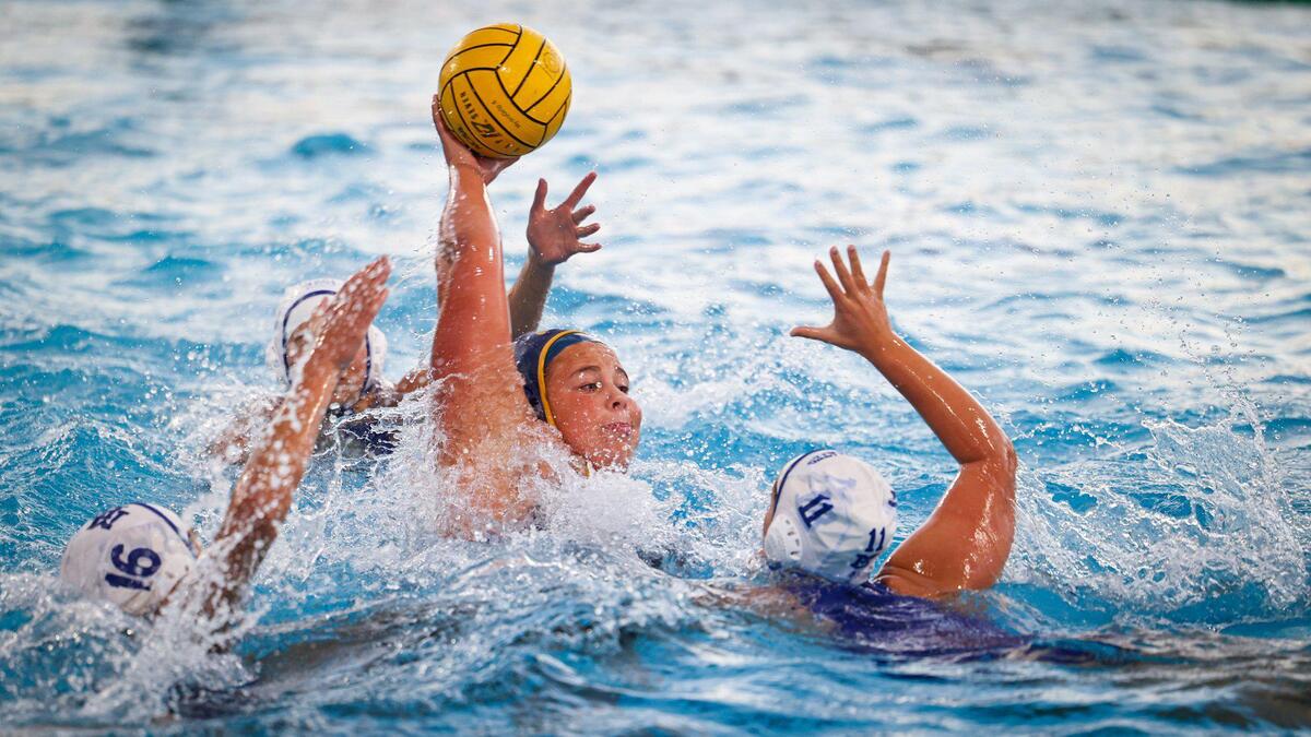 Berkley Sinner of the Eagles was surrounded by Pirate defenders during the championship game against Morro Bay on Oct. 27, 2022.