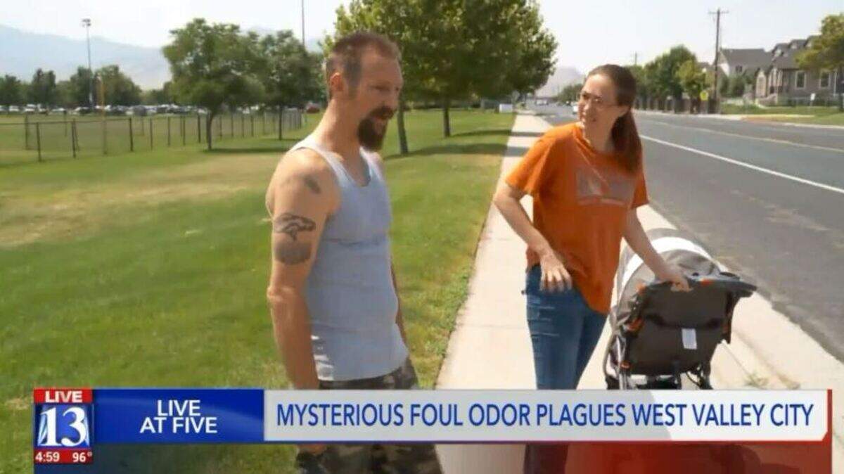 Residents of West Valley City in Utah have complained about a mysterious smell for years. Resident Nicholas Britton, left, told FOX 13 that “it’s like death.”