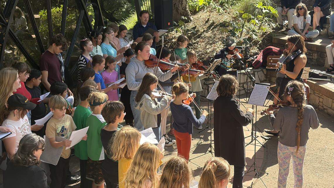 Four San Luis Obispo Rotary clubs joined forces to get a “peace pole” installed in Mission Plaza, as a way to encourage unity in the community. The ribbon cutting for the new structure was April 14, 2026, and included performances by the Central Coast Youth Chorus and San Luis Obispo Youth Symphony.