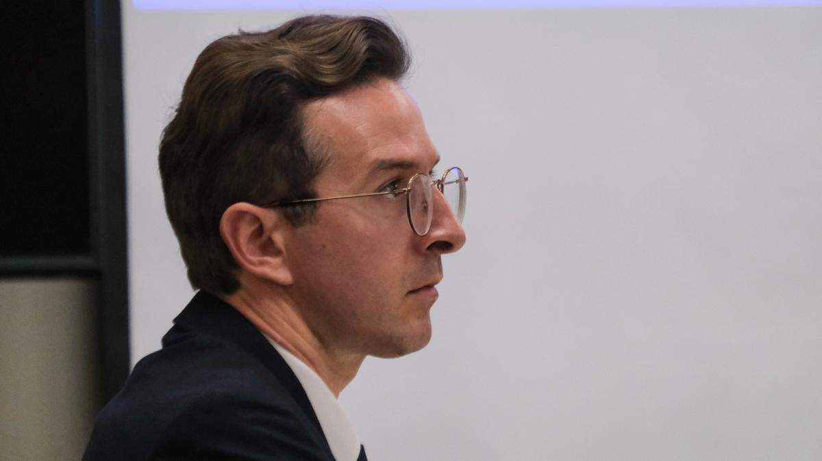 Nathan Abate attends opening statements in the trial against him in San Luis Obispo Superior Court on Oct. 4, 2024. He is charged with sexually assaulting multple women.