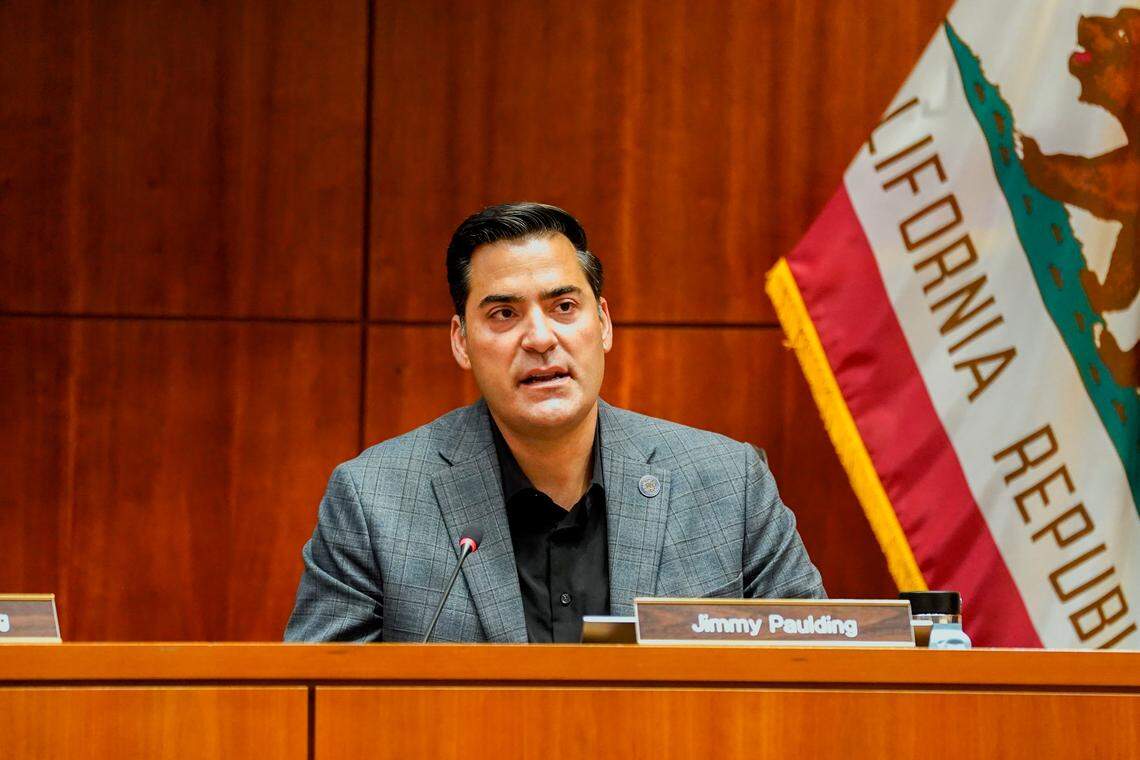 District 4 Supervisor Jimmy Paulding speaks at a special session of the San Luis Obispo County Board of Supervisors on Monday, Aug. 11, 2025.