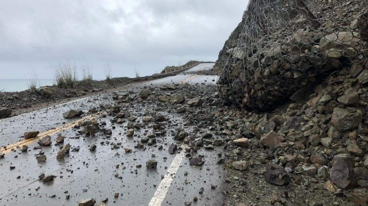 Caltrans will keep Highway 1 closed indefinitely after a winter storm dropped a foot of rain on the Big Sur area in a 24-hour period. Above is damaged netting at Cow Cliffs.