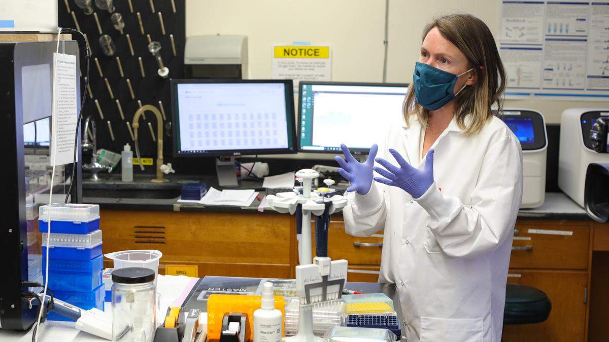 Jean Davidson, an assistant professor at Cal Poly, worked with other faculty and students to conduct large-scale COVID-19 saliva tests on campus.