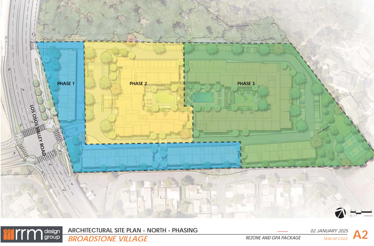 Broadstone Village, a 409-unit housing development near the intersection of Highway 101 and Los Osos Valley Road, will be built in three phases over the next decade.