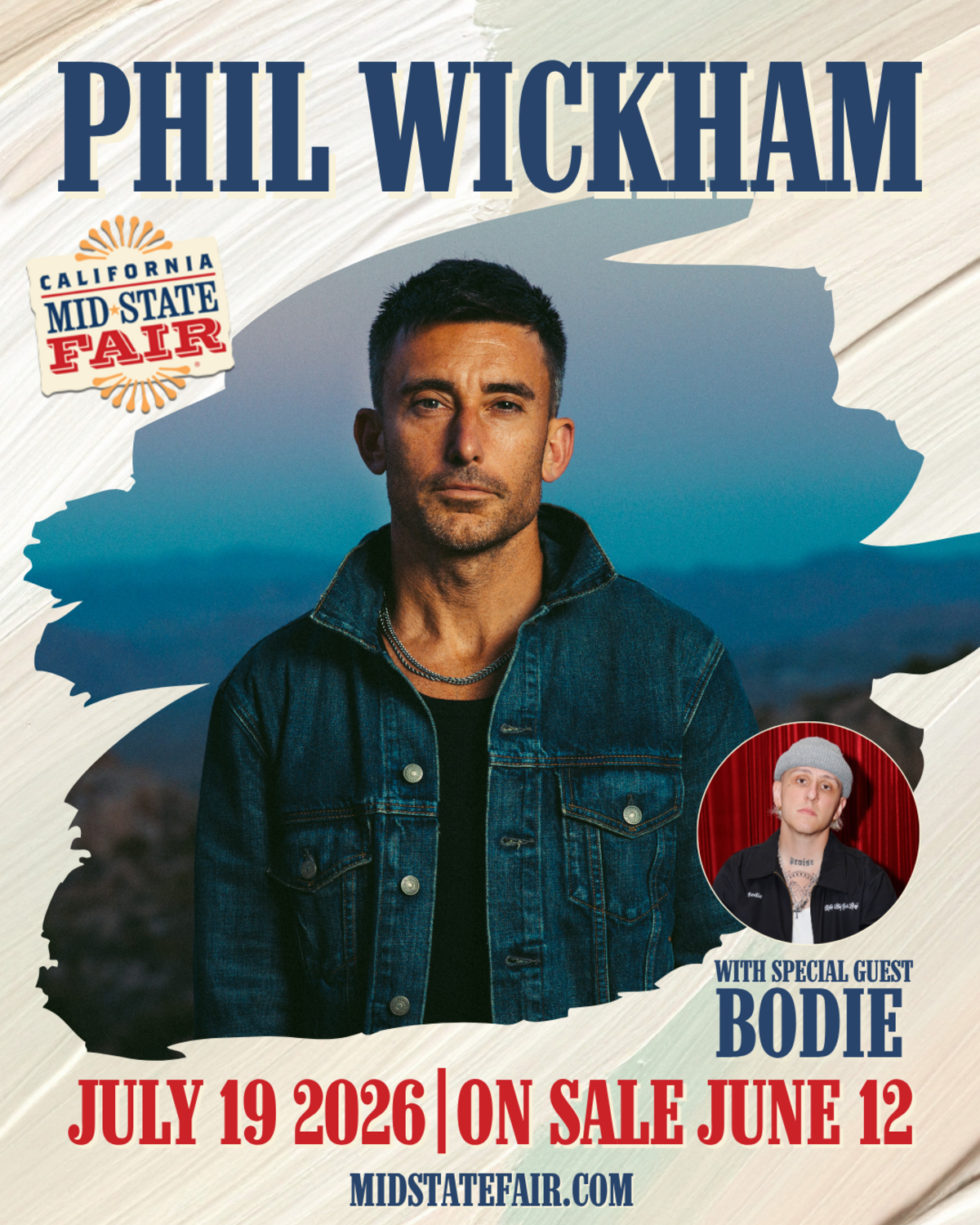 Phil Wickham will perform at the California Mid-State Fair in July, with opener bodie.