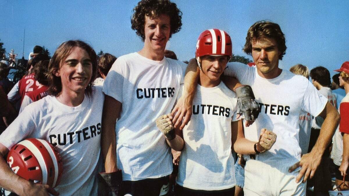 From left, Jackie Earle Haley, Daniel Stern, Dennis Christopher and Dennis Quaid play townies in ‘Breaking Away.’