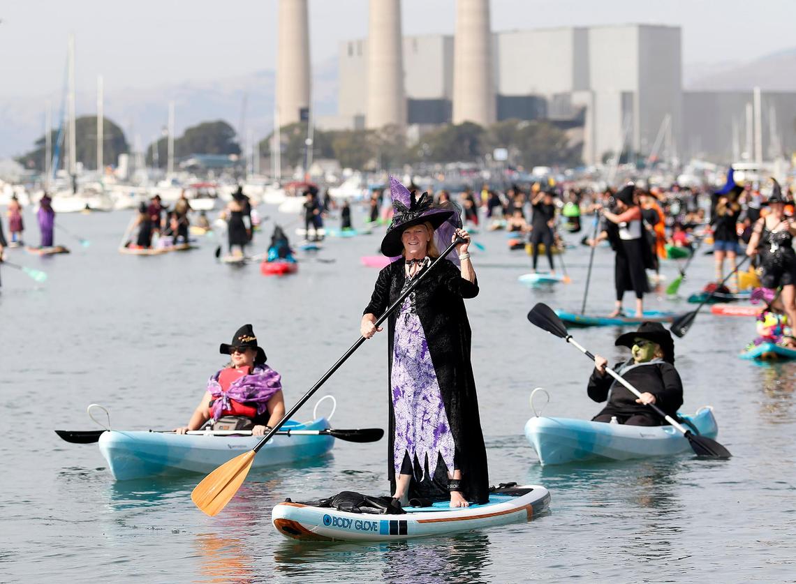 Witches and warlocks took over the waters in Morro Bay on Saturday, Oct. 26, 2024, for their annual cackling cruise around the harbor.
