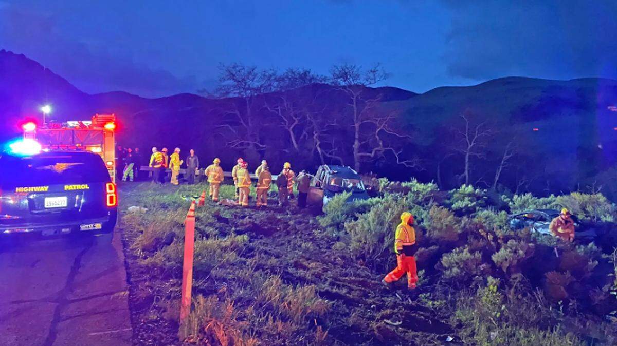 Two firefighters were seriously injured early Wednesday, March 29, 2023, when they were struck by a minivan while tending to a vehicle accident on Highway 101 in Gaviota. Six other people were hurt in the collision.