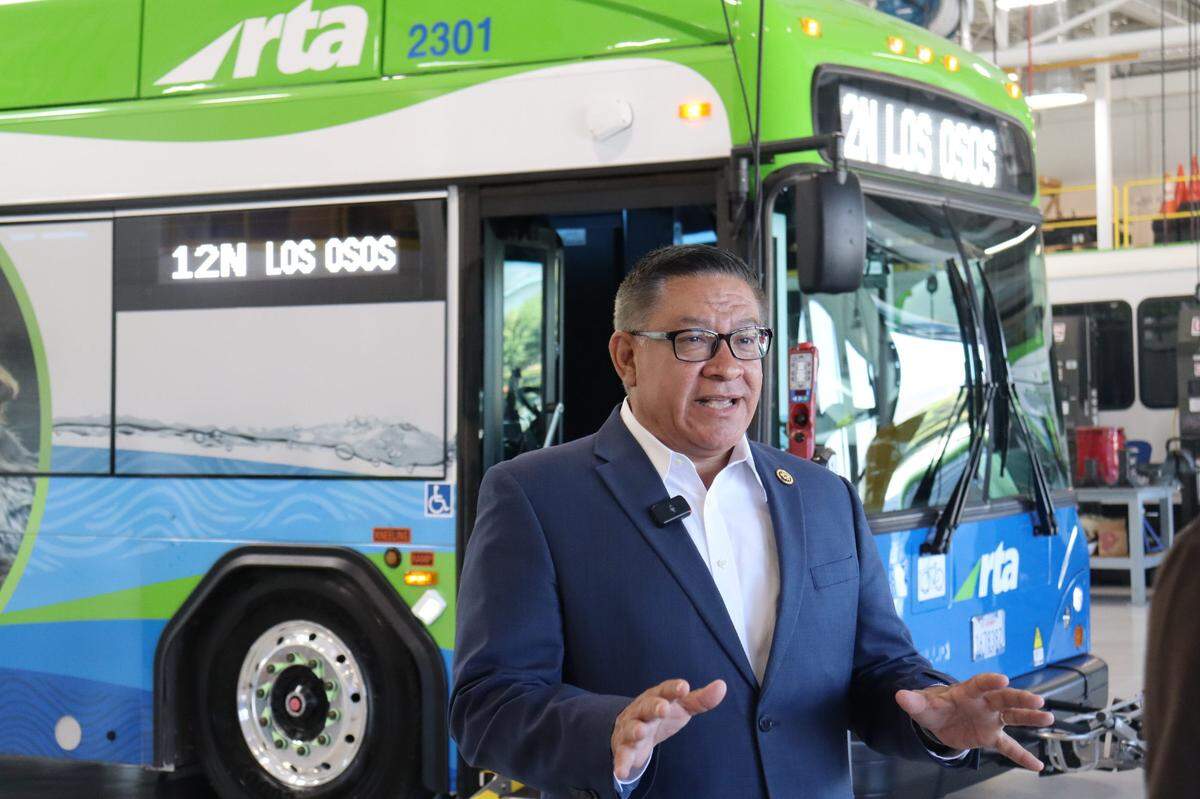 Congressman Salud Carbajal visited San Luis Obispo on Aug. 8, 2024, to celebrate the $1 billion milestone for infrastructure projects across the Central Coast. A $11.5 million investment for the SLO Regional Transit Authority center will help double the size of a new zero-emission bus fleet from seven to 14 all-electric public transit vehicles.