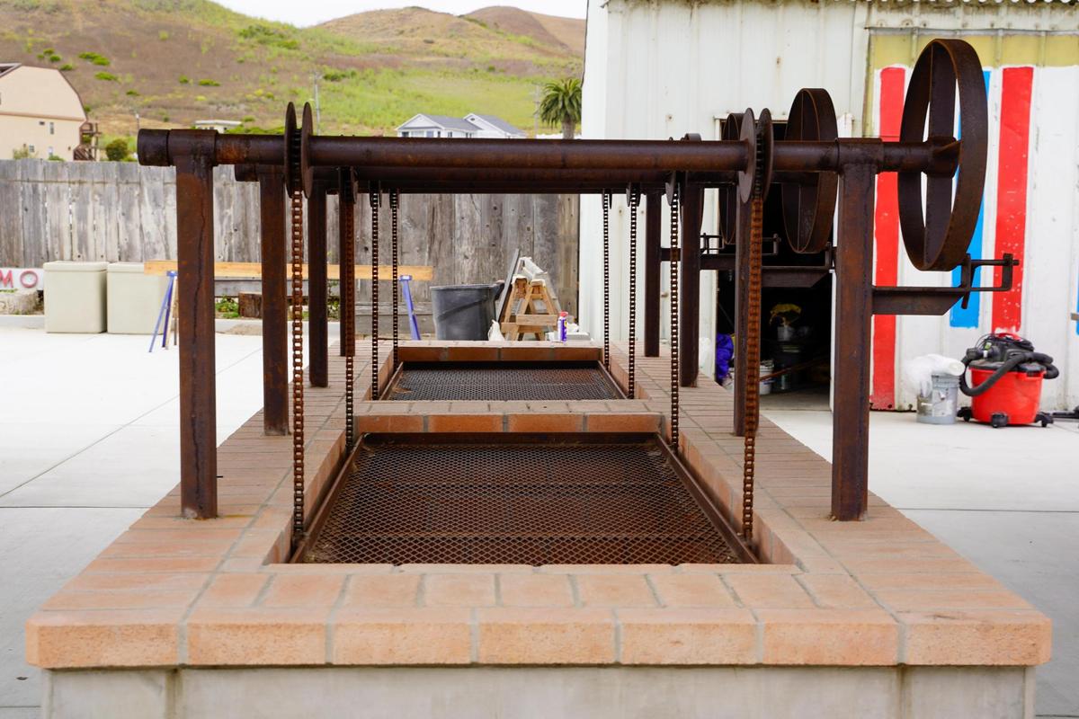 A new barbecue pit was installed behind Cayucos Landing as part of around $5 million in renovations, pictured here Wednesday, July 16, 2025. Cayucos Landing will reopen to the public for the first time Sept. 19-21 for Cayucos’ 150th birthday.