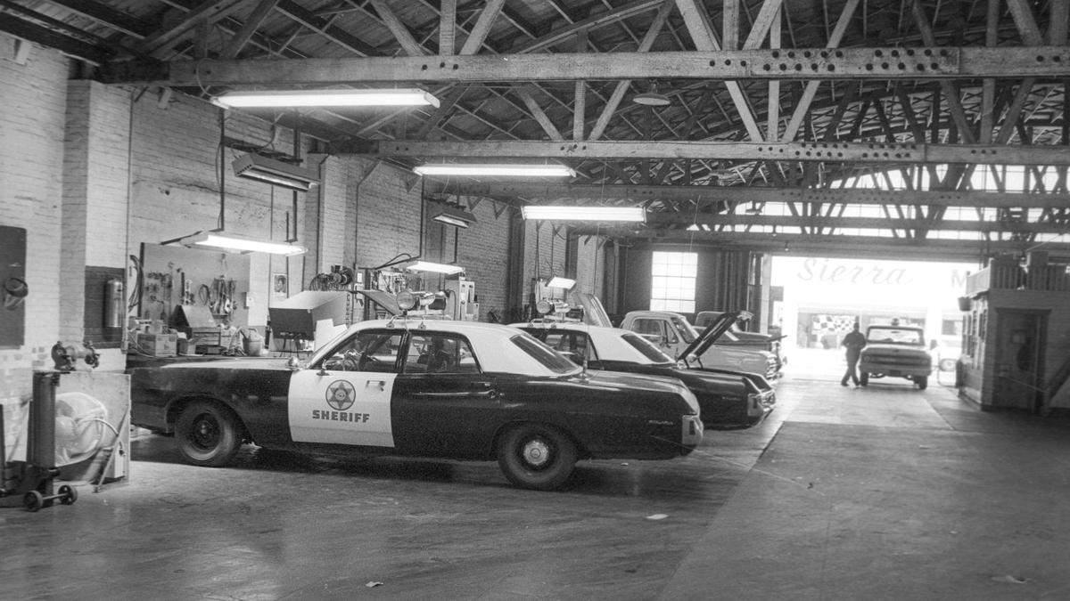 The county garage used to be located at 1044 Monterey St. in San Luis Obispo on August 16, 1972. The former auto dealership building was torn down in 1976 after safety issues were raised about the old facilty including lack of ventilation and a leaking gasoline tank.