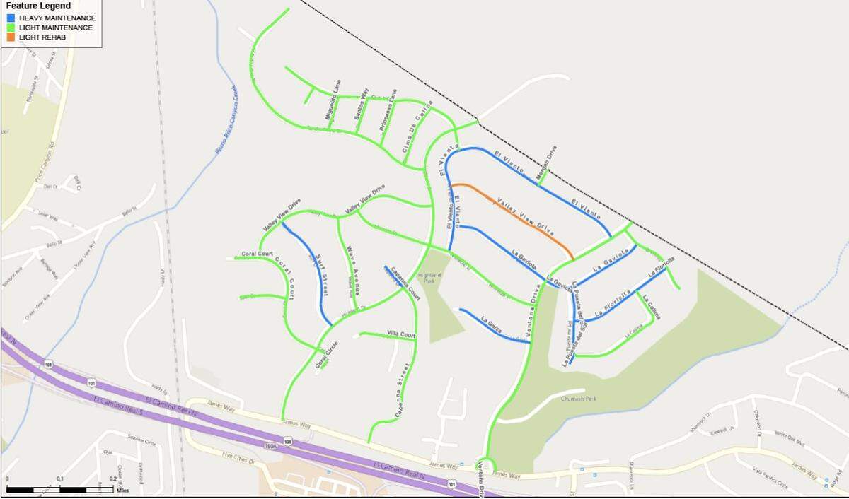Road repairs are planned for these James Way neighborhoods in Pismo Beach as part of the city’s paving project.
