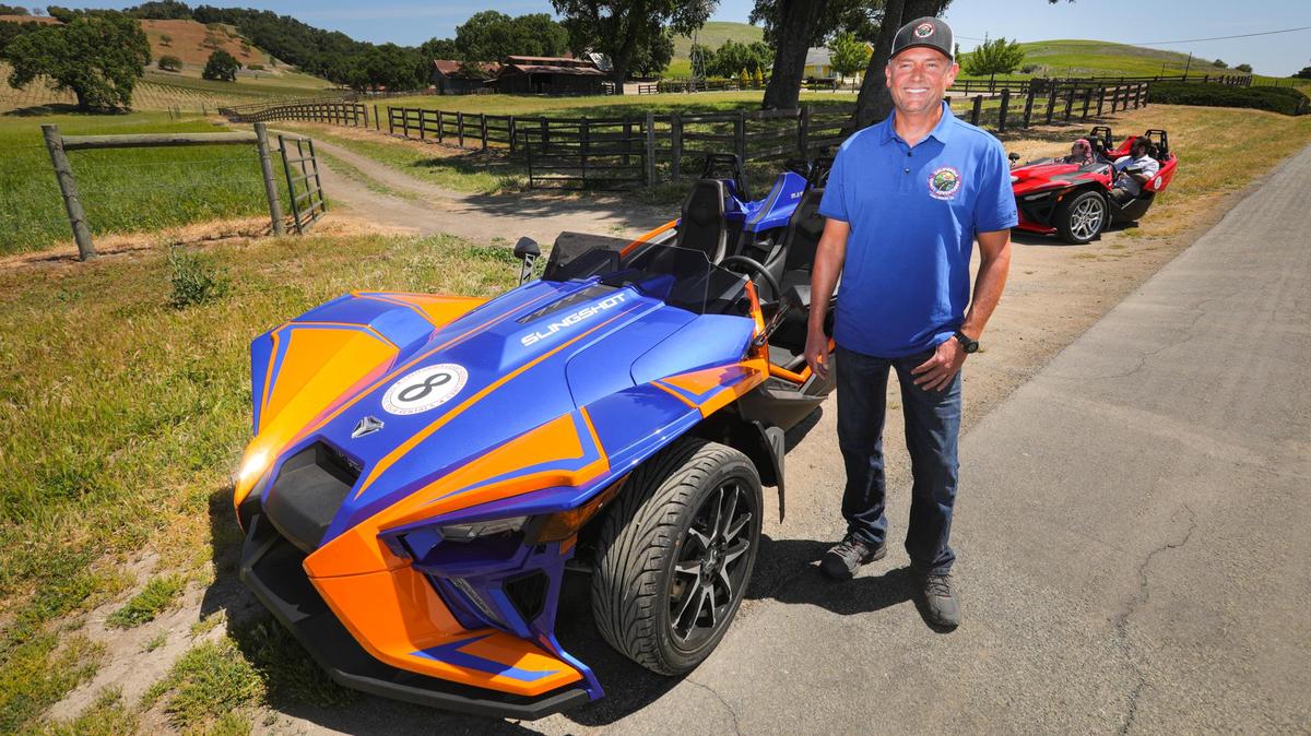 Jon Barnett of California Coast Adventures is renting Polaris Slingshots for an open air driving experience.
