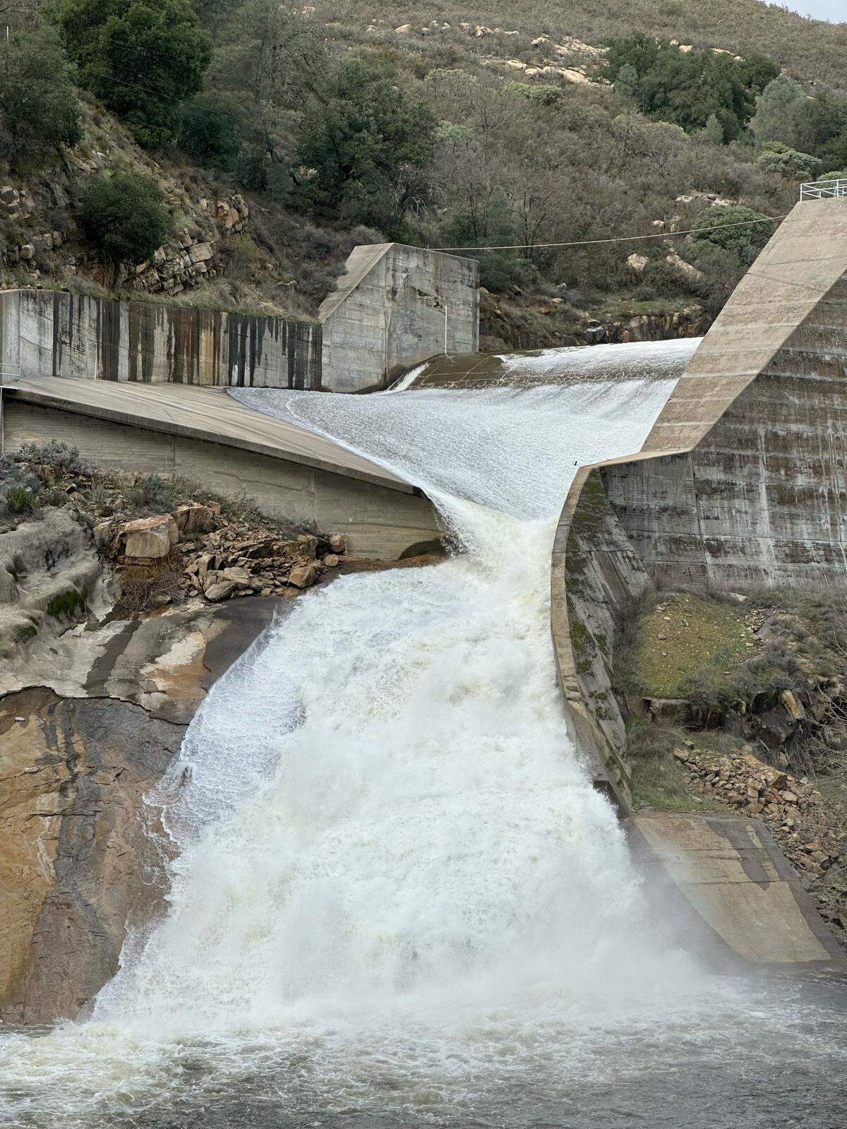 Santa Margarita Lake spills on Feb. 6, 2024.