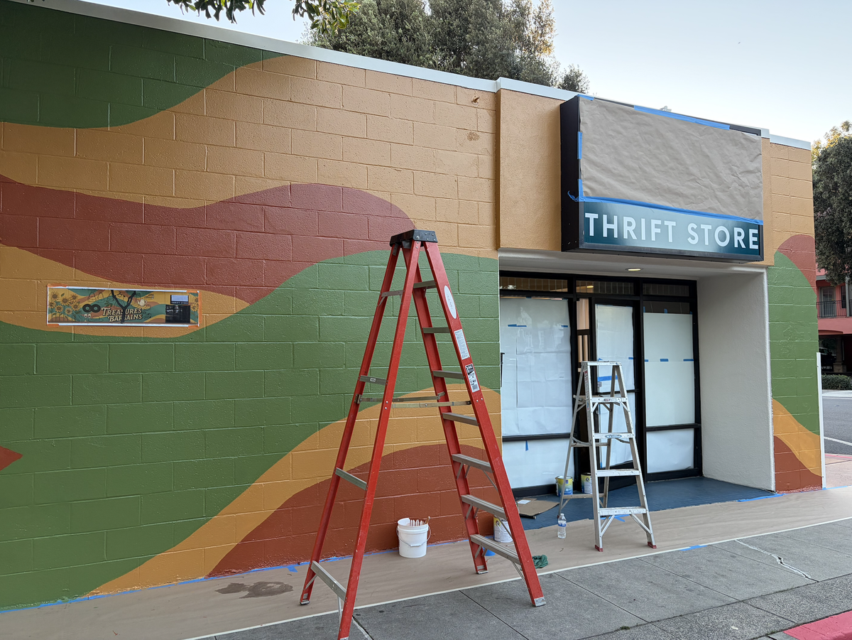 The building that previously housed the Hospice Hope Chest Thrift Store, seen here on Oct. 16, 2025, is undergoing renovations as the landlord pursues legal eviction of the tenant, Wilshire Health and Community Services, which hasn’t paid rent since it filed for bankruptcy on Aug. 1, 2025.