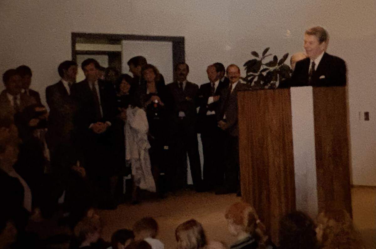 Former President Ronald Reagan visited the U.S. Embassy in Moscow while Cal Poly graduate Susan Miller worked undercover as a CIA operative.