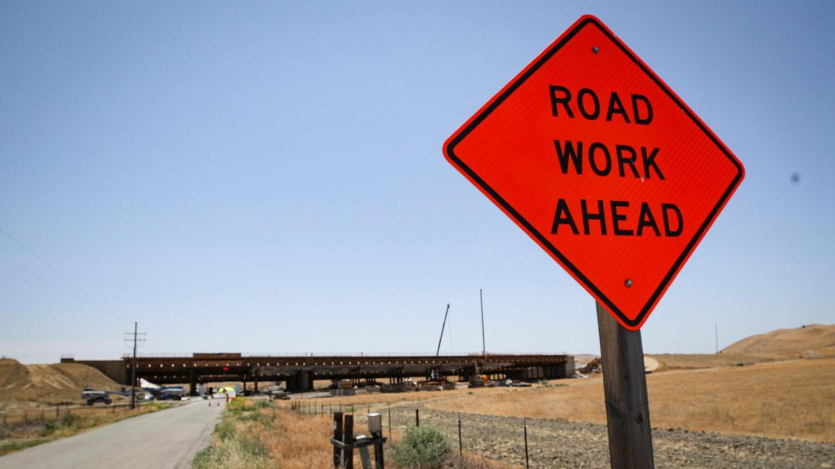 Bridge over Cholame Valley Road to Parkfield which will end the cross traffic turnoff currently in place. Construction continues on the new interchange at the Y where Highway 41 from Fresno meets Highway 46 between Paso Robles and Bakersfield, seen on June 3, 2025.