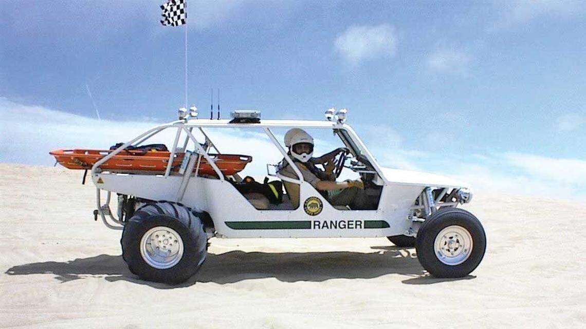 The state parks department bought this Funco dune buggy for $75,000 - $18,000 more than was originally quoted.