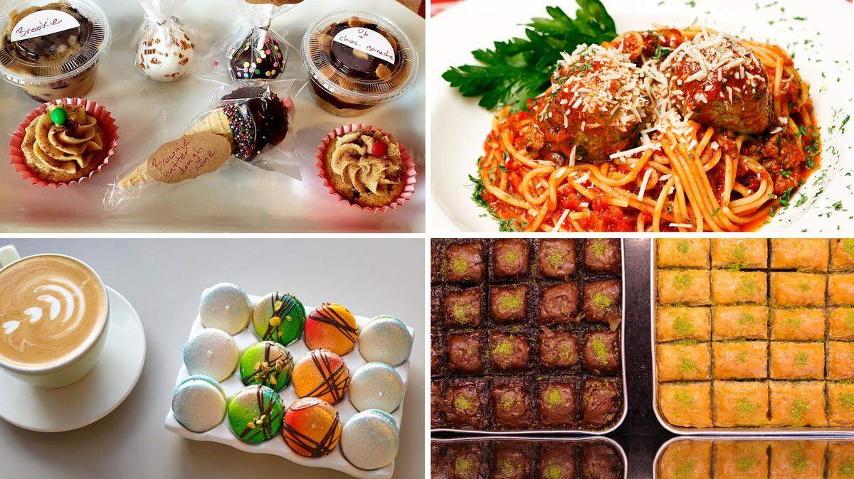 Among the new restaurant and food shops to open in San Luis Obispo County in 2021 are, clockwise from top left, the Dough Connection, Jimmy Bump’s Pasta House, Lokum and Monika’s Macarons.