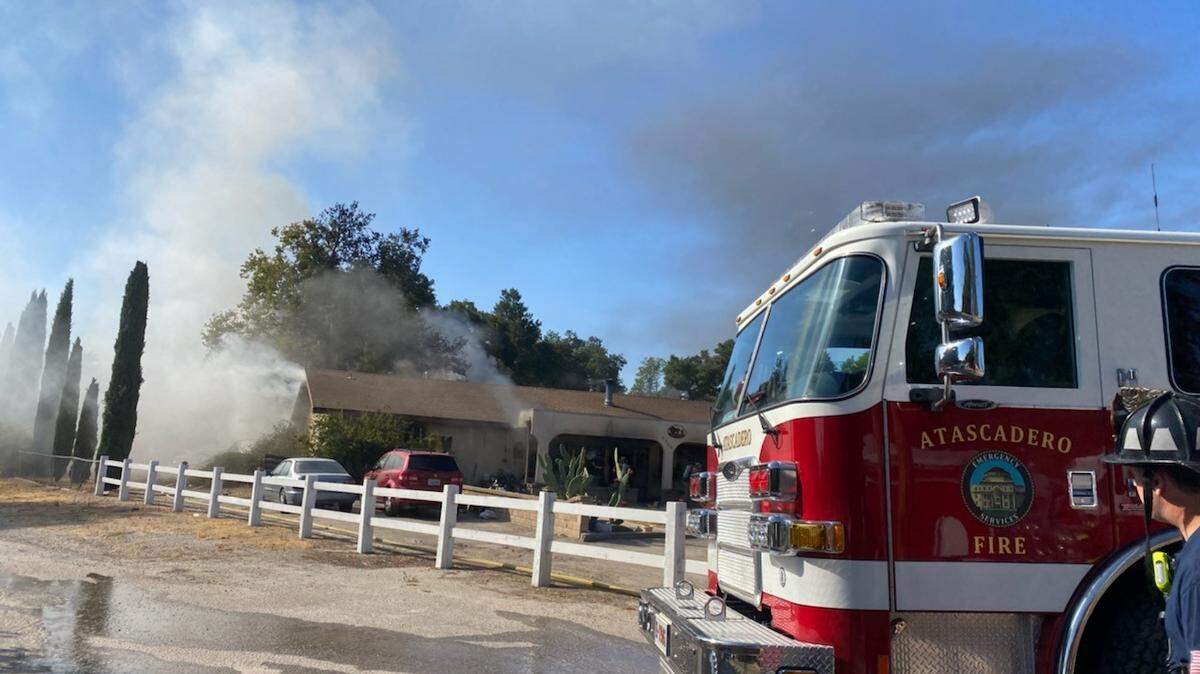 A structure fire destroyed a house on Portola Road in Atascadero on Sunday.