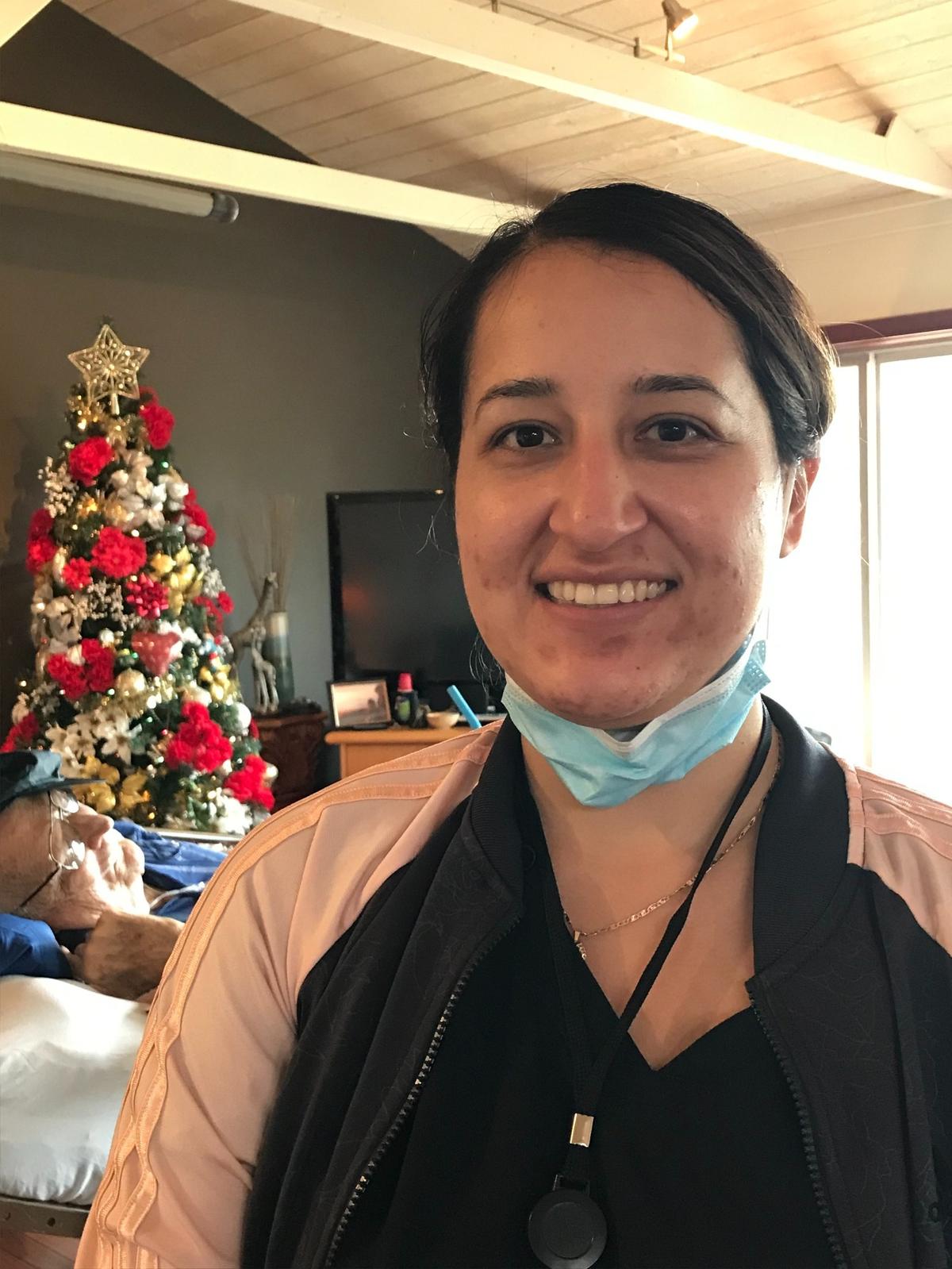 Alice, a state certified nursing assistant, commuted to Cambria from North County for four months to help care for her client Richard Tanner.