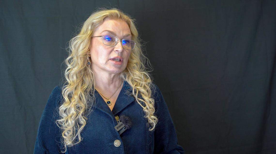 CeCe Moore, head genealogist at Parabon Nanolabs, speaks to the media at a press conference announcing the closing of a four-decade-old cold case of Dorothy "Toby" Tate's murder on Tuesday, Jan. 20, 2026. Tate was found fatally shot in a van parked along Highway 1 on Nov. 15, 1983.