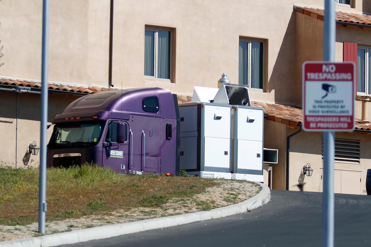Allegretto Vineyard Resort in Paso Robles is the setting for an episode of the NBC show “This Is Us,” filming this week. Film trailers, trucks and cranes can be seen from Highway 46.