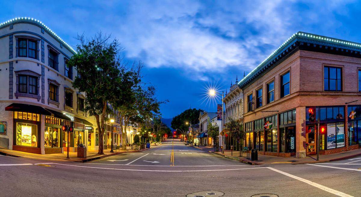 Downtown San Luis Obispo was all but deserted Friday morning.