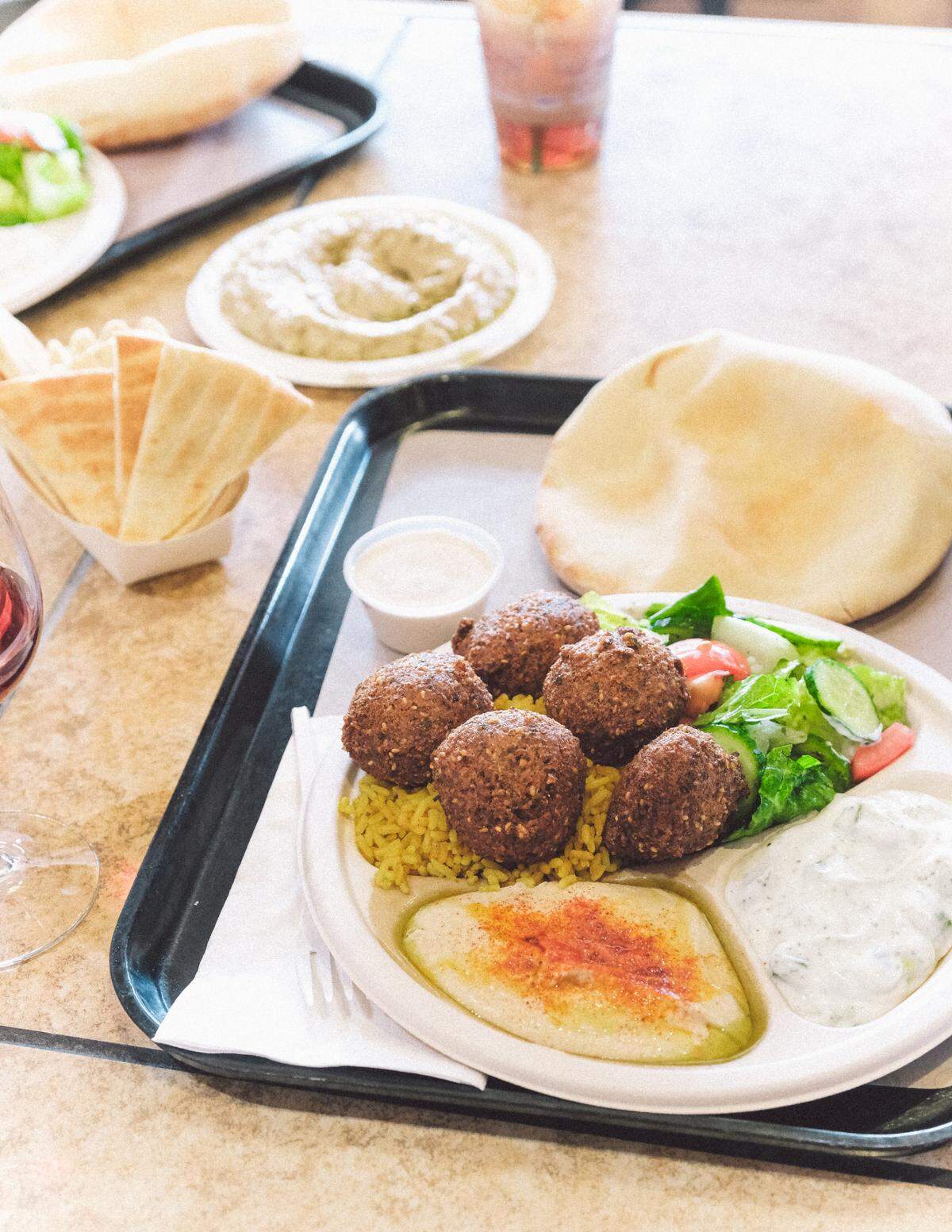 A falafel plate at Petra in San Luis Obispo.