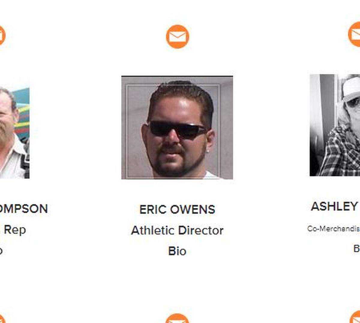 A screenshot from the Atascadero Youth Football League Board of Directors website shows a photo of Eric Lee Owens, a former coach with the league convicted in August of taking an upskirt video of a neighbor.