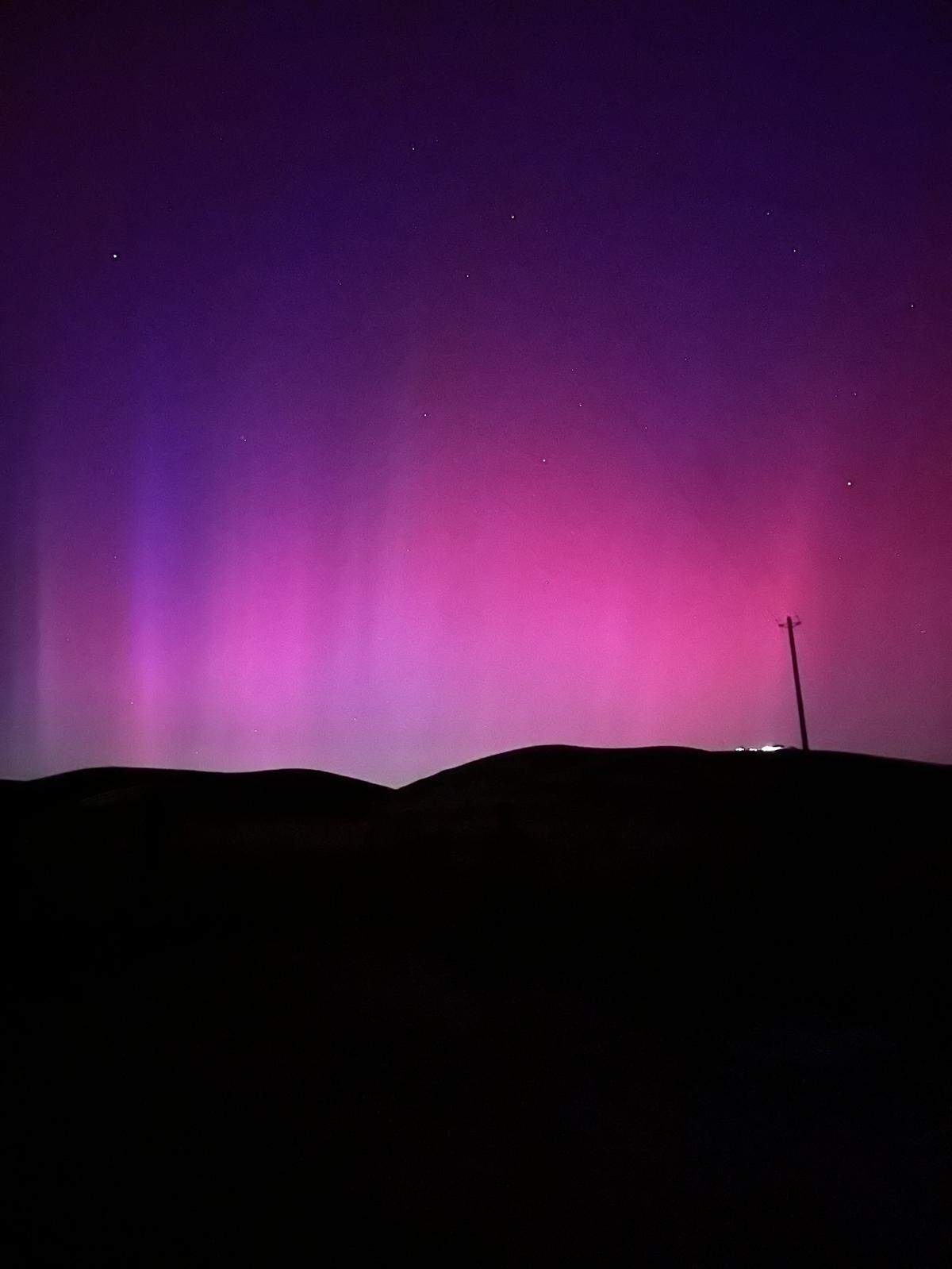 Northern lights were visible from Highway 41 near Creston on May 11, 2024.