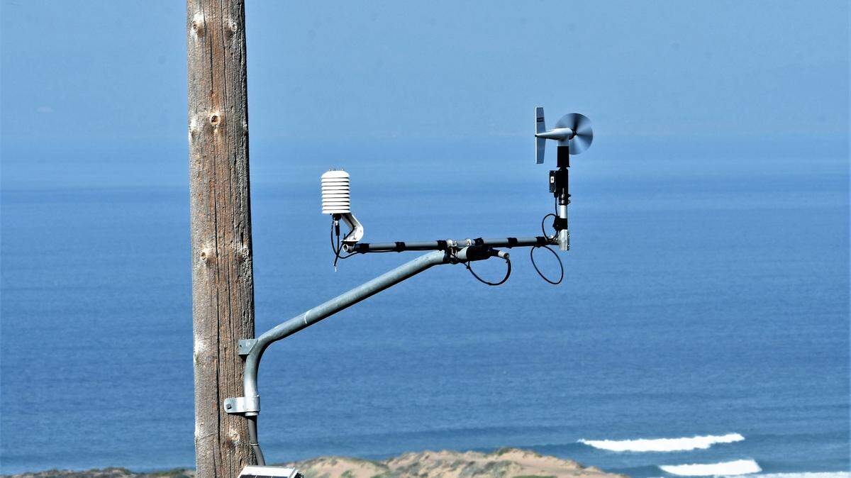 A newly installed PG&E weather station is located on Pecho Valley Road near the entrance of Montaña de Oro State Park.
