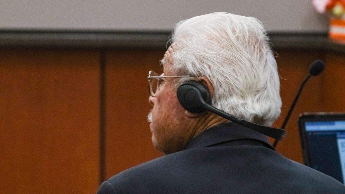 Ruben Flores listens to pretrial motions in Monterey County Superior Court in Salinas on Monday, June 6, 2022. His son, Paul Flores, is accused of killing Cal Poly student Kristin Smart after an off-campus party in May 1996. Ruben Flores is charged with accessory after the fact for allegedly helping his son move Smart’s body. The two were arrested in April 2021 — 25 years after Smart’s disappearance.