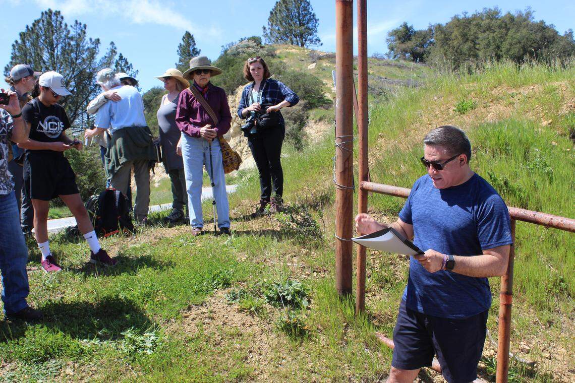 Congressman Salud Carbajal leads a hike Saturday in Los Padres National Forest near one of the areas that his new bill, H.R. 2199, would designate as protected wilderness.