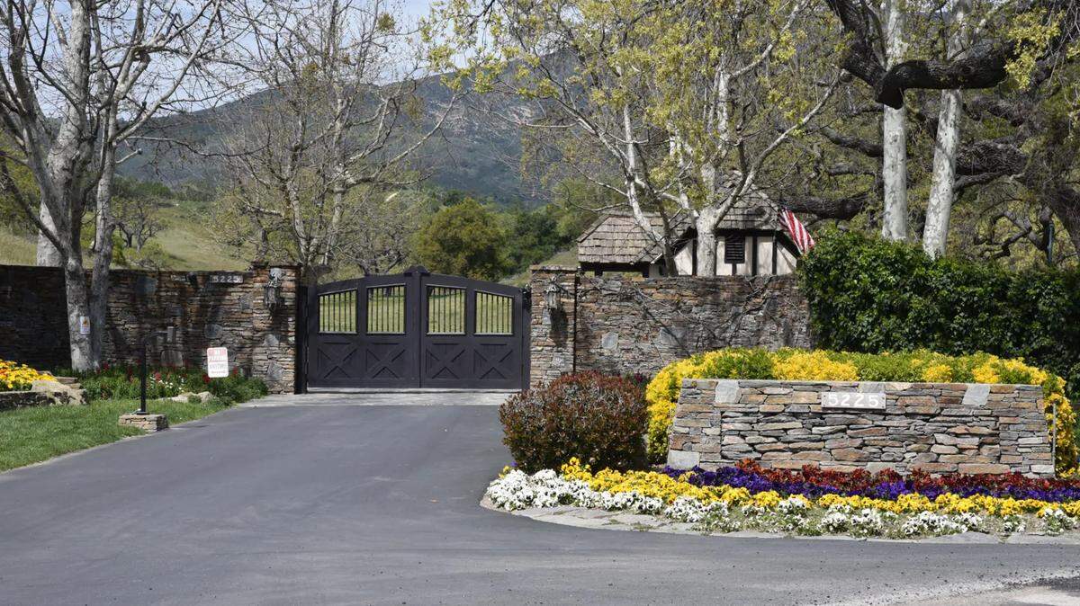 The gate to the ranch on Figueroa Mountain Road in the Santa Ynez Valley formerly known as Neverland Ranch and owned by Michael Jackson. The billionaire owner of the ranch is suing a Camarillo helicopter company for invasion of privacy and more stemming from ‘paparazzi’ pictures published of the property.