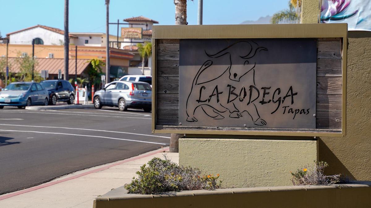 La Bodega Tapas in downtown Pismo Beach will close Oct. 25 after owners Teresa Cordeiro and John McCartney announced their retirement, pictured Thursday, Oct. 3, 2024. The building — a former bank converted by La Bodega’s ownership — will be the future home of Alex Bar-B-Q.