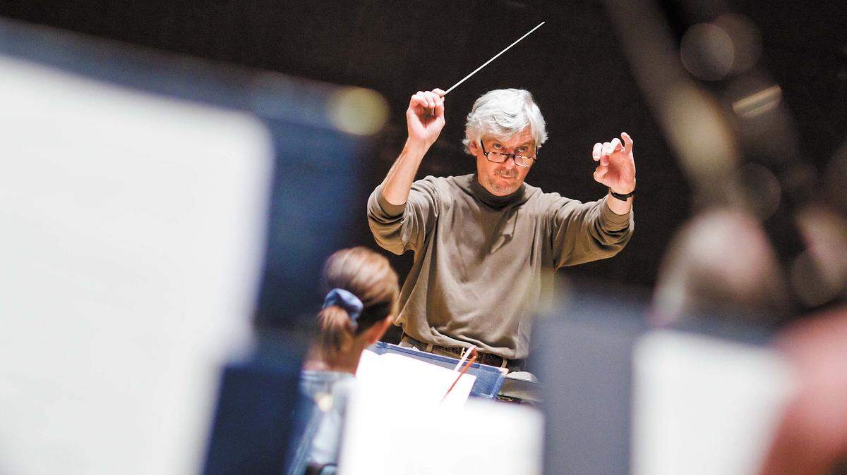 Conductor Michael Nowak leads the San Luis Obispo Symphony through a rehearsal in 2011.