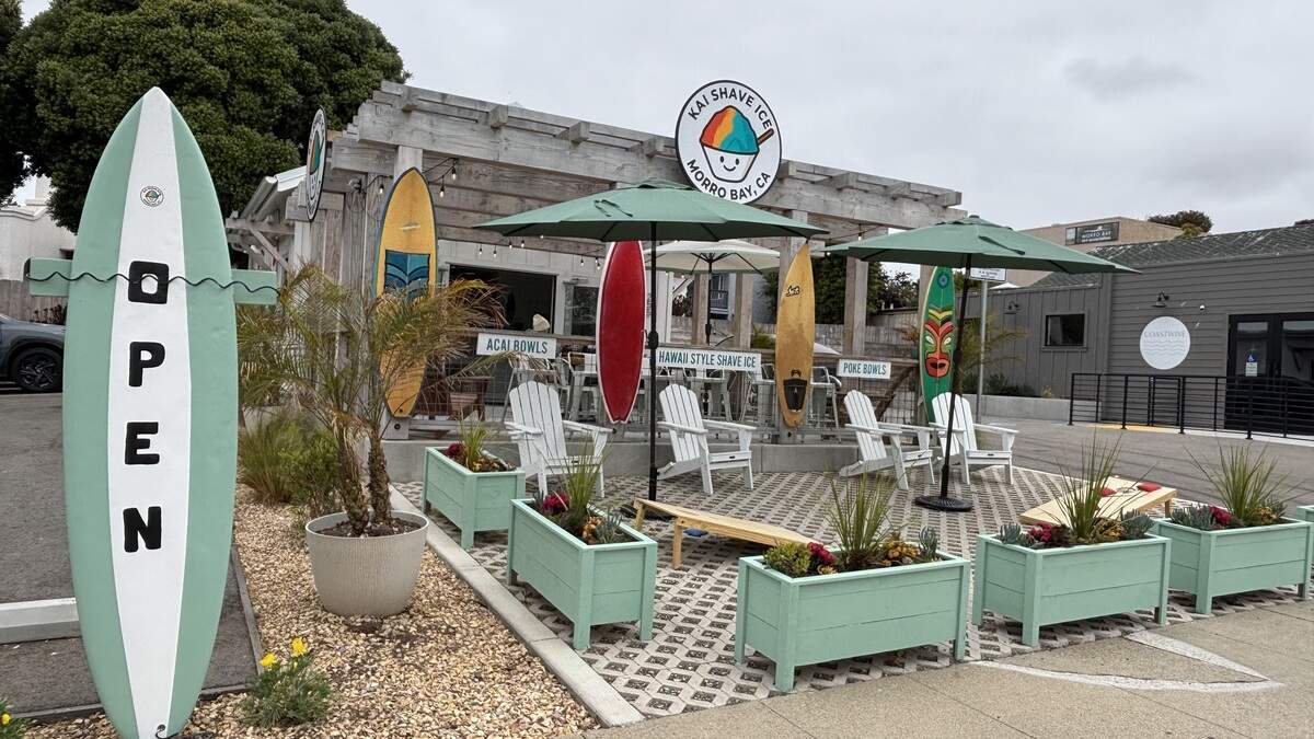 Kai Shave Ice in Morro Bay opened June 18, with its grand opening scheduled on July 19. The new spot is seen here on July 1, 2026.