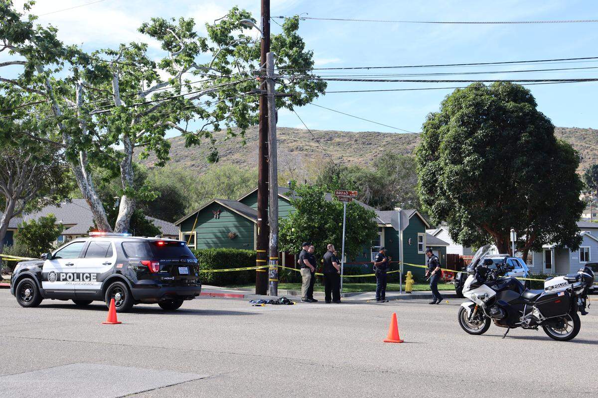Broad Street was closed at Caudill Street as the San Luis Obispo Police Department investigated a fatal crash on March 24, 2026.