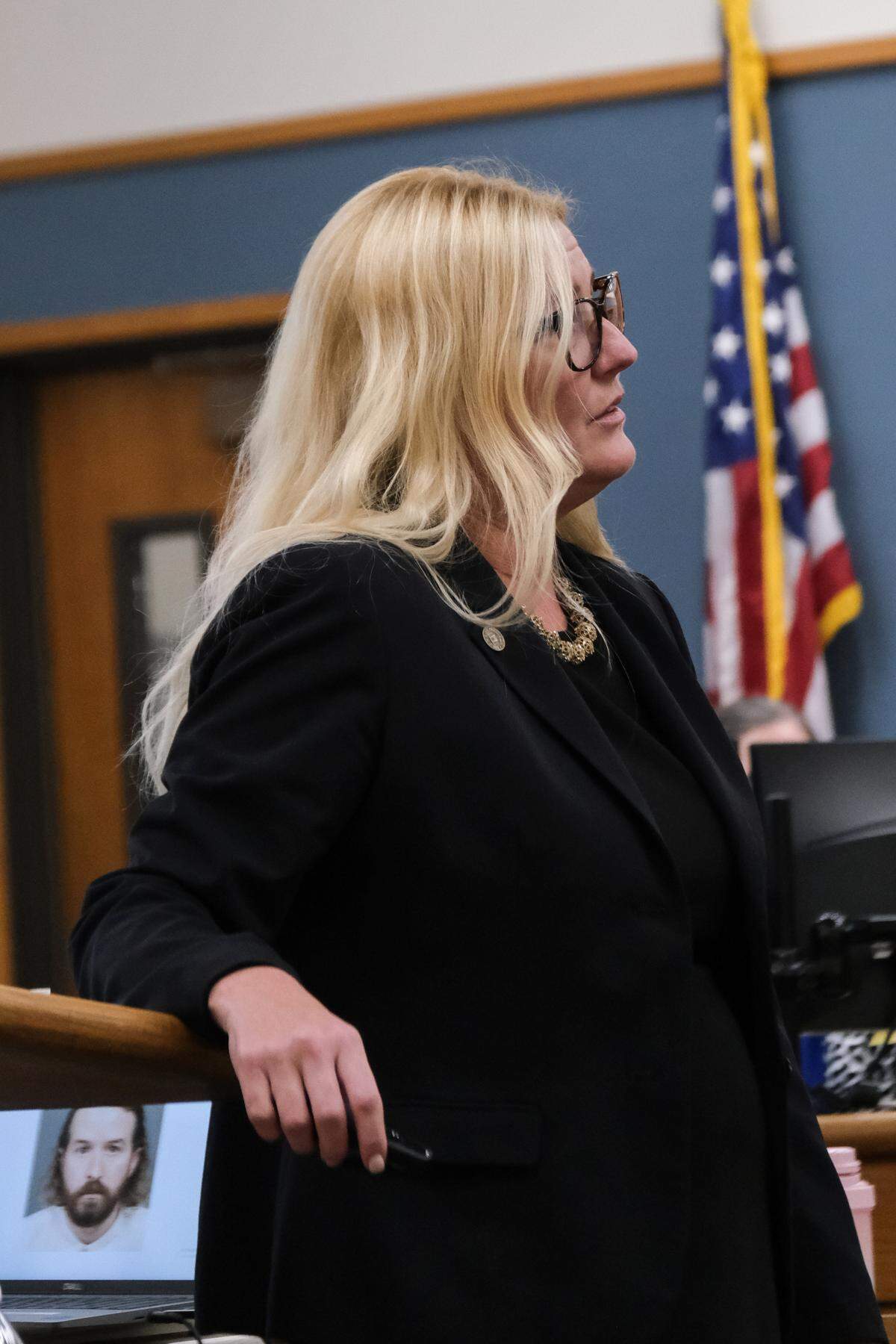 San Luis Obispo County Deputy District Attorney Kimberly Dittrich gives opening statements in the trial against Nathan Abate in San Luis Obispo Superior Court on Oct. 4, 2024. Abate is charged with sexually assaulting multiple women.