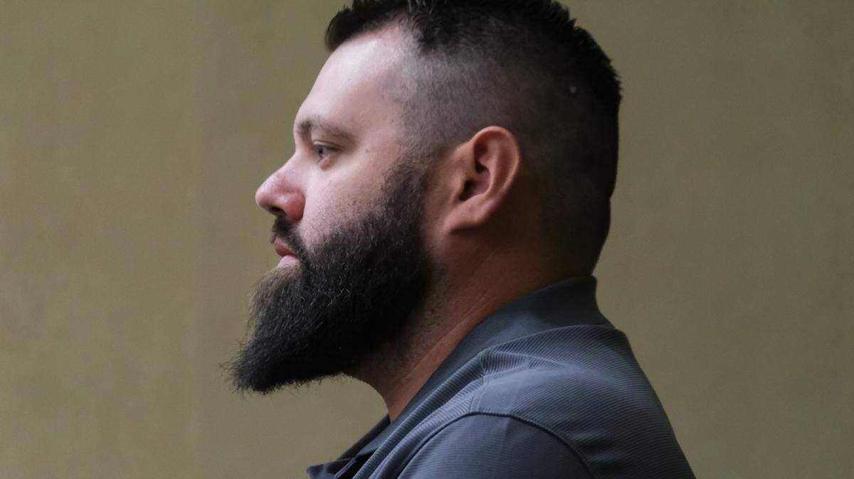 Robert Vasquez, seen here at a hearing in San Luis Obispo Superior Court on Jan. 6, 2025, was convicted of embezzling over $400,000 from Scott O’Brien Fire and Safety, where he worked as an executive employee, on Feb. 2, 2026.