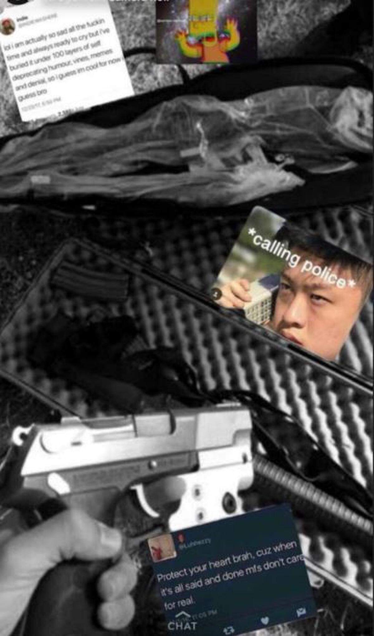 The Snapchat post created by two Paso Robles teenagers appears to depict someone holding a handgun, with another gun shown in the background.