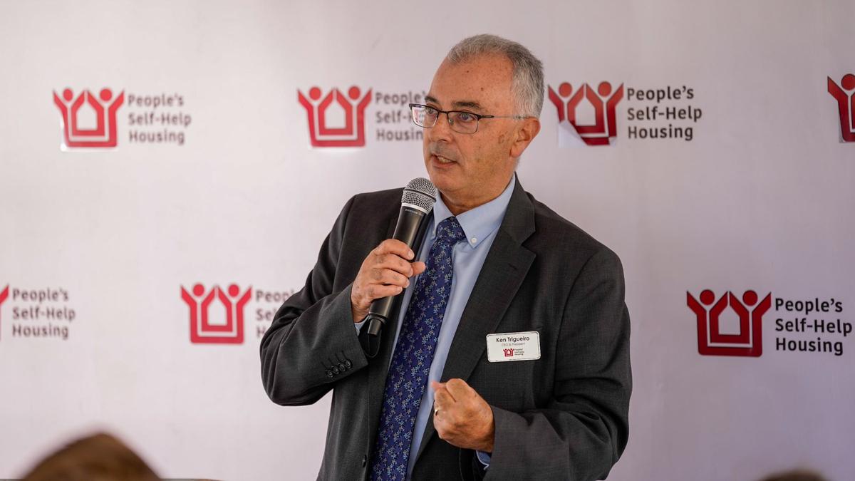 People’s Self-Help Housing CEO Ken Triguiero speaks at the grand opening of Pismo Terrace, a 50-unit affordable housing complex at the intersection of North 4th Street and 5 Cities Drive, on Wednesday, Sept. 18, 2024.