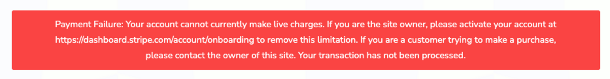 A screenshot of an error message from a Flipcause donation interface on Jan 7, 2026.